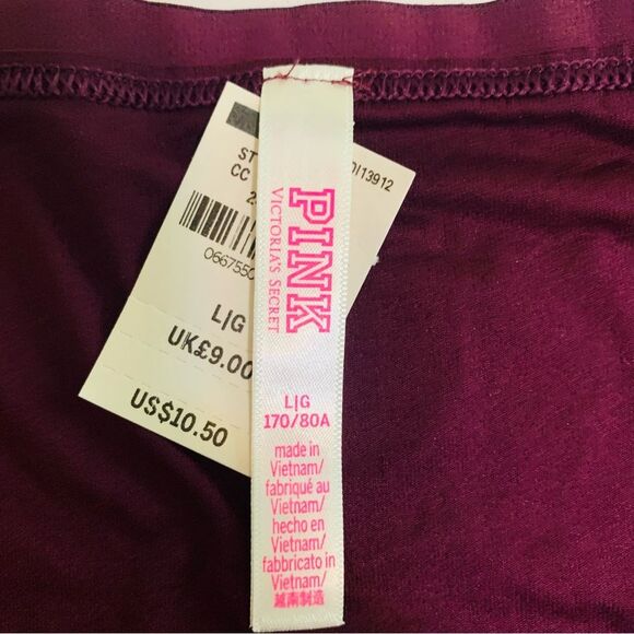 Victoria's Secret Pink Burgundy Lingerie Underwear Panties Lot NWT size large - Picture 7 of 7